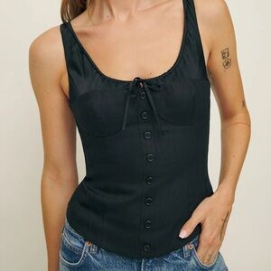 NWT Reformation Beverly Top, Black, 10
